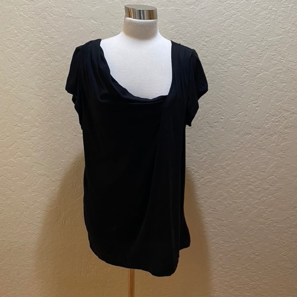 Old Navy black drape short sleeve top XL